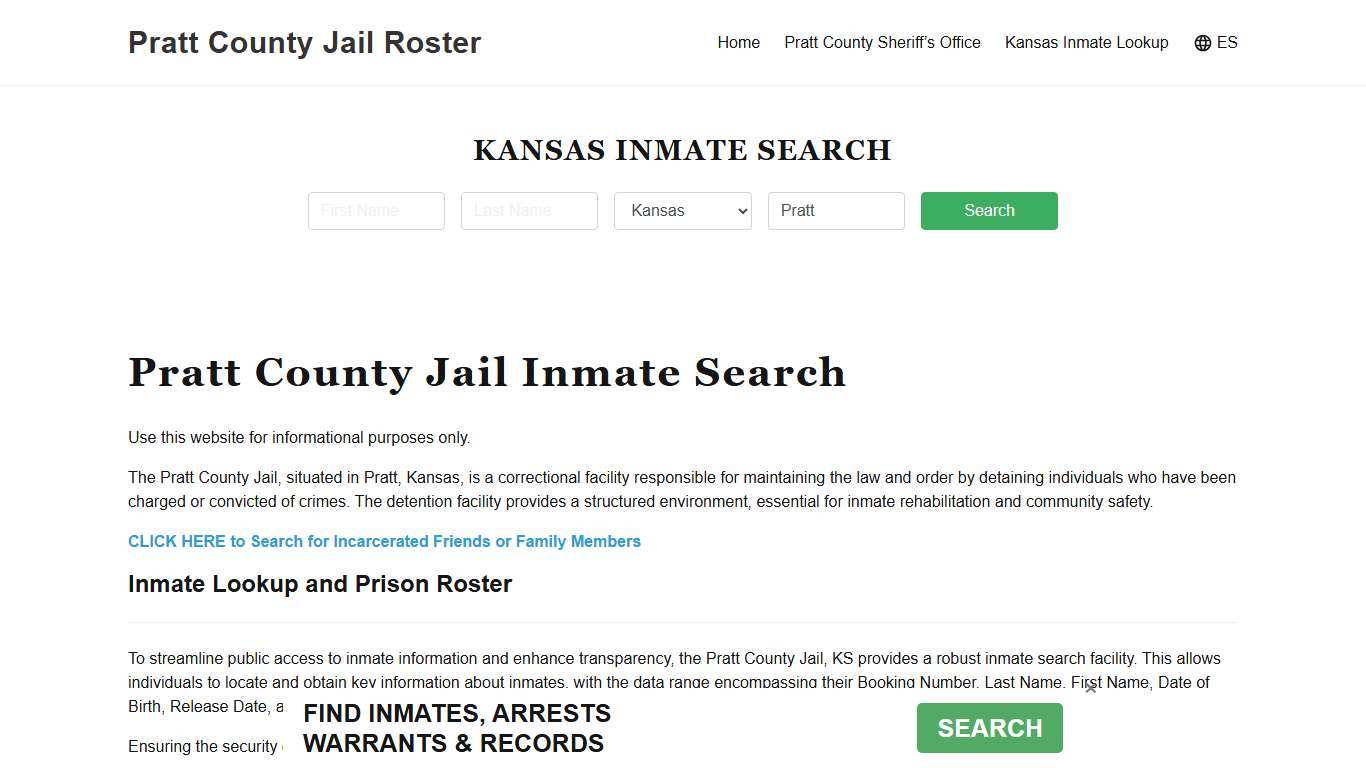 Pratt County Jail Roster Lookup, KS, Inmate Search