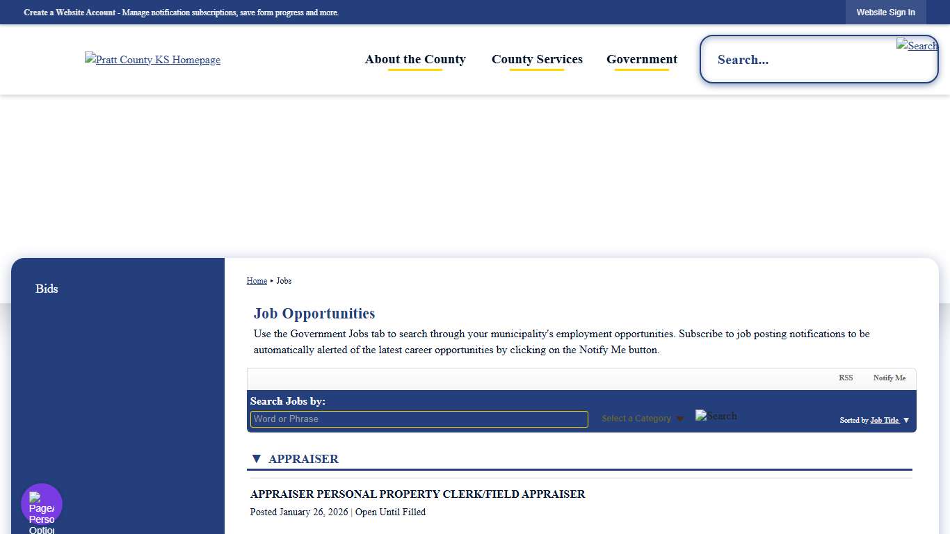 Jobs • Pratt County, KS • CivicEngage
